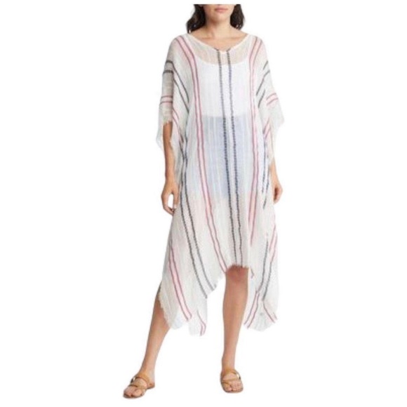 Treasure & Bond Other - NWT Treasure & Bond stripe ivory combo poncho beach cover up from Nordstrom